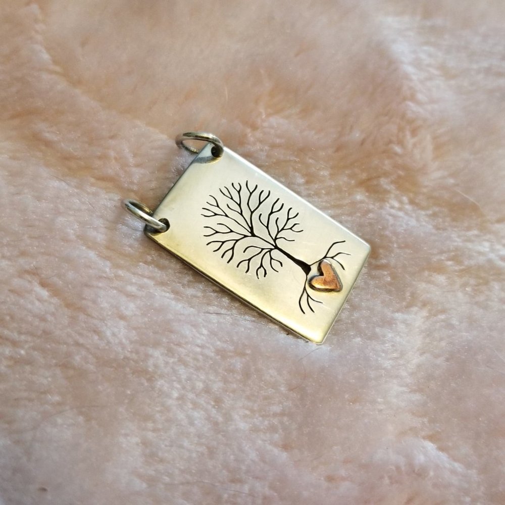 Sweet Tree of Life Pendant with Copper Heart